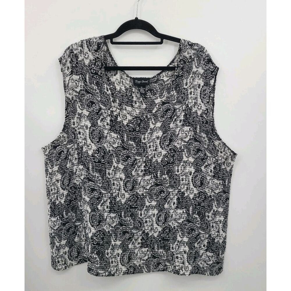 MAGGIE BARNES WOMEN'S Paisley TANK TOP SLEEVELESS BLOUSE SIZE 4X Business Career - Picture 1 of 8